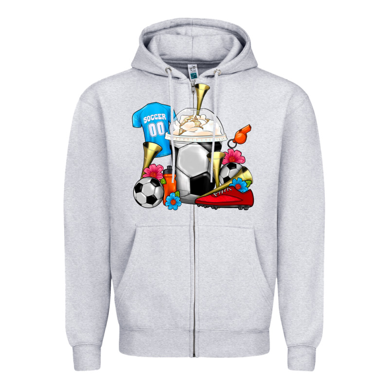 Soccer Frappe Coffee Zipper Hoodie by FaDigitalArtStudio | Teevron