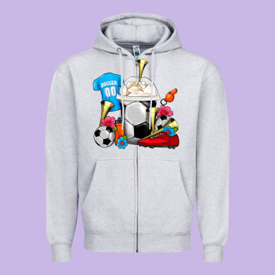 Soccer Frappe Coffee Zipper Hoodie Designed By Fadigitalartstudio