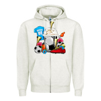 Oatmeal Heather Soccer Frappe Coffee Zipper Hoodie - FaDigitalArtStudio