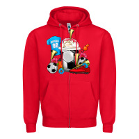 Red Soccer Frappe Coffee Zipper Hoodie - FaDigitalArtStudio