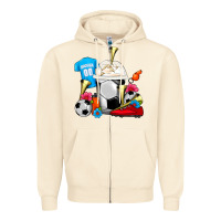 Sandshell Soccer Frappe Coffee Zipper Hoodie - FaDigitalArtStudio