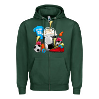 Sports Green Soccer Frappe Coffee Zipper Hoodie - FaDigitalArtStudio