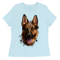 Baby Blue German Shepherd Ladies Tee - Jasminsmagicworld