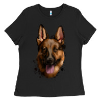 Black German Shepherd Ladies Tee - Jasminsmagicworld