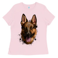 Bubblegum Pink German Shepherd Ladies Tee - Jasminsmagicworld