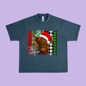 Merry Christmas Cow Urban Heavy Tee Designed By Bettercallsaul