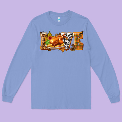 Love With Turkey Long Sleeve Tee Designed By Texasbilliewilder
