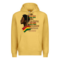 Antique Gold I am black man Premium Hoodie - FaDigitalArtStudio