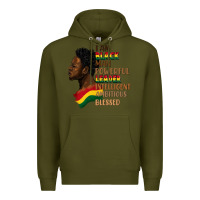 Army Green I am black man Premium Hoodie - FaDigitalArtStudio