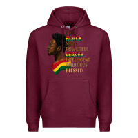 Burgundy I am black man Premium Hoodie - FaDigitalArtStudio