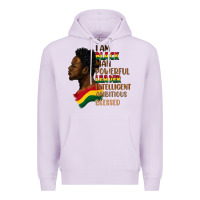 Lilac I am black man Premium Hoodie - FaDigitalArtStudio