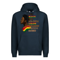 Navy I am black man Premium Hoodie - FaDigitalArtStudio
