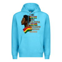 Ocean Blue I am black man Premium Hoodie - FaDigitalArtStudio