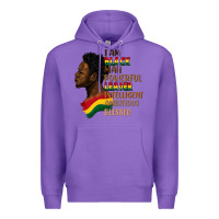 Purple I am black man Premium Hoodie - FaDigitalArtStudio