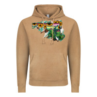 Vintage Camel Maryland Map Sunflower Cactus Serape Vintage Hoodie - RanaPortraitStore