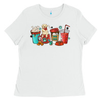 White dog mama golden retriever Ladies Tee - MaliasSmallBusiness