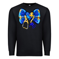 Black Down Syndrome Ribbon Premium Sweatshirt - CowhideDigitalArt