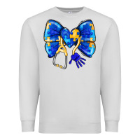 Dove Grey Down Syndrome Ribbon Premium Sweatshirt - CowhideDigitalArt