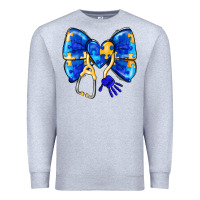 Heather Grey Down Syndrome Ribbon Premium Sweatshirt - CowhideDigitalArt