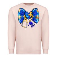 Pale Pink Down Syndrome Ribbon Premium Sweatshirt - CowhideDigitalArt