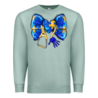 Seafoam Down Syndrome Ribbon Premium Sweatshirt - CowhideDigitalArt