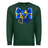 Sports Green Down Syndrome Ribbon Premium Sweatshirt - CowhideDigitalArt
