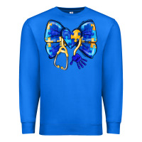 True Royal Down Syndrome Ribbon Premium Sweatshirt - CowhideDigitalArt