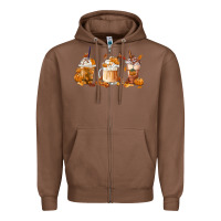 Chestnut Fall Coffees Zipper Hoodie - FaDigitalArtStudio