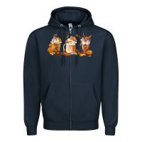 Navy Fall Coffees Zipper Hoodie - FaDigitalArtStudio