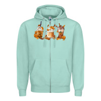 Seafoam Fall Coffees Zipper Hoodie - FaDigitalArtStudio