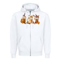White Fall Coffees Zipper Hoodie - FaDigitalArtStudio