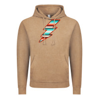 Vintage Coffee Teal and Orange Serape Lightning Vintage Hoodie - Bettercallsaul