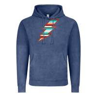 Vintage Denim Teal and Orange Serape Lightning Vintage Hoodie - Bettercallsaul