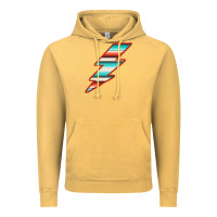 Vintage Mustard Teal and Orange Serape Lightning Vintage Hoodie - Bettercallsaul