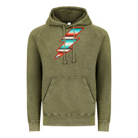 Vintage Olive Teal and Orange Serape Lightning Vintage Hoodie - Bettercallsaul