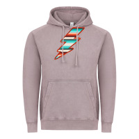 Vintage Zinc Teal and Orange Serape Lightning Vintage Hoodie - Bettercallsaul