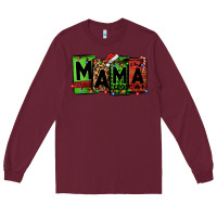 Burgundy Christmas mama Long Sleeve Tee - Jasminsmagicworld