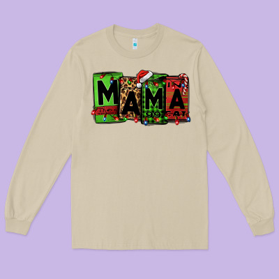 Christmas Mama Long Sleeve Tee Designed By Jasminsmagicworld