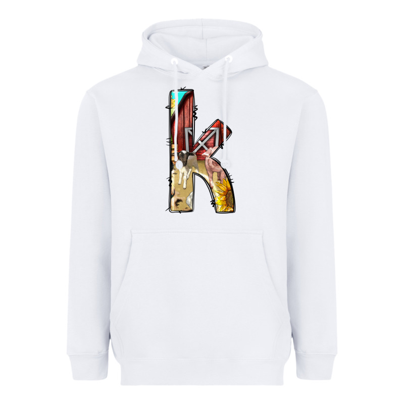 Farm Life Alphabet Lowercase Letters K Heavyweight Hoodie by BundleAndBundleShop | Teevron