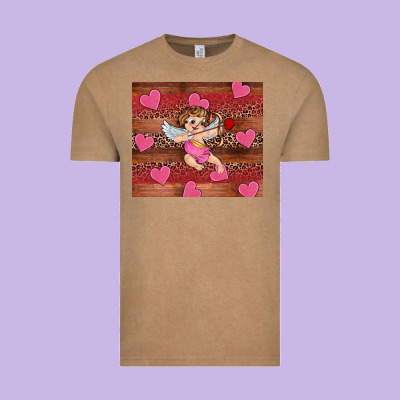 Valentine's Day Cupid Heart Vintage Tee Designed By Ranaportraitstore