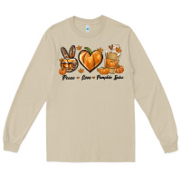 Mushroom Peace Love Pumpkin Spice Long Sleeve Tee - texasbilliewilder