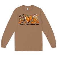 Toasted Coconut Peace Love Pumpkin Spice Long Sleeve Tee - texasbilliewilder
