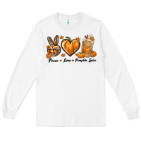 White Peace Love Pumpkin Spice Long Sleeve Tee - texasbilliewilder