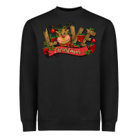 Black love christmas reindeer Heavyweight Sweatshirt - CowGirlArtShop