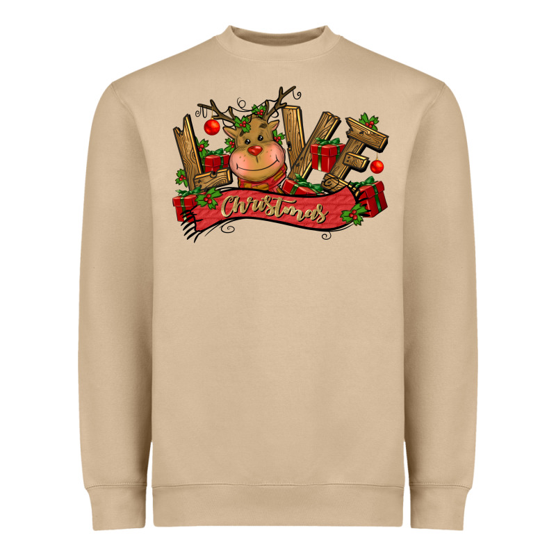 Love Christmas Reindeer Heavyweight Sweatshirt by CowGirlArtShop | Teevron