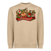 Mushroom love christmas reindeer Heavyweight Sweatshirt - CowGirlArtShop