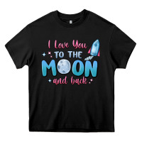 Black i love you to the moon and back Heavy Core Tee - MaliasSmallBusiness