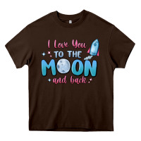 Chocolate Brown i love you to the moon and back Heavy Core Tee - MaliasSmallBusiness