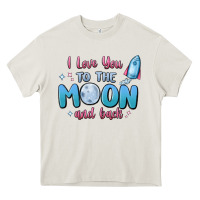 Cream i love you to the moon and back Heavy Core Tee - MaliasSmallBusiness