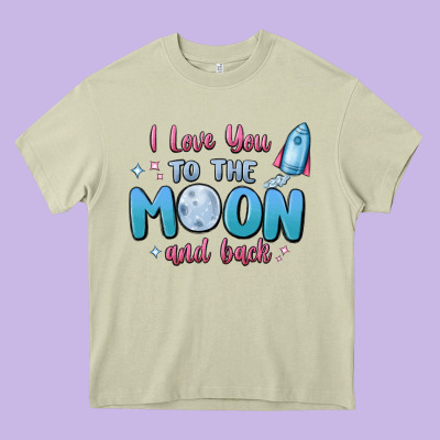 I Love You To The Moon And Back Heavy Core Tee Designed By Maliassmallbusiness